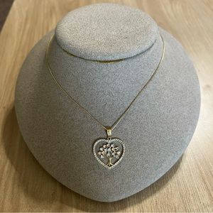 14k Gold Tri-Color Tree of Life Necklace